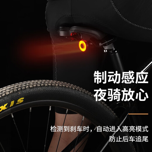 Captain Tas Road Bike Tail Light Intelligent Brake Sensor Light Mountain Bike Night Riding Warning Light Headlight Charging Cycling Accessories Q3 Alloy Model Intelligent Sensor Sitting Bow Model 5 Modes