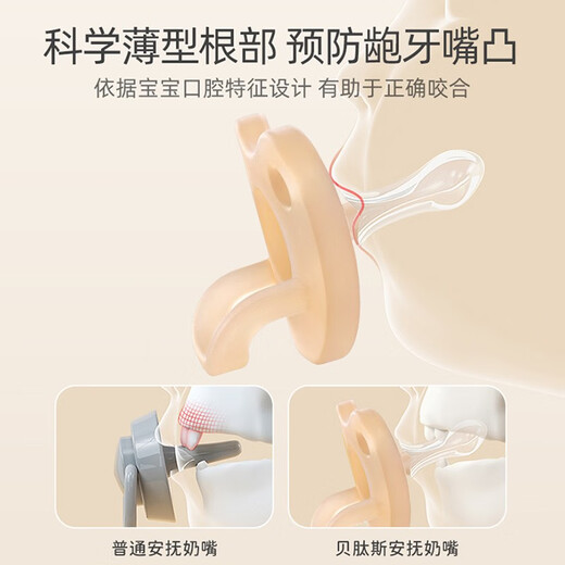 Betas soothing teether, newborn baby bite bag, ultra-soft anti-flatulence sleep-type baby sleeping artifact, night-use pacifier + storage box + anti-drop chain