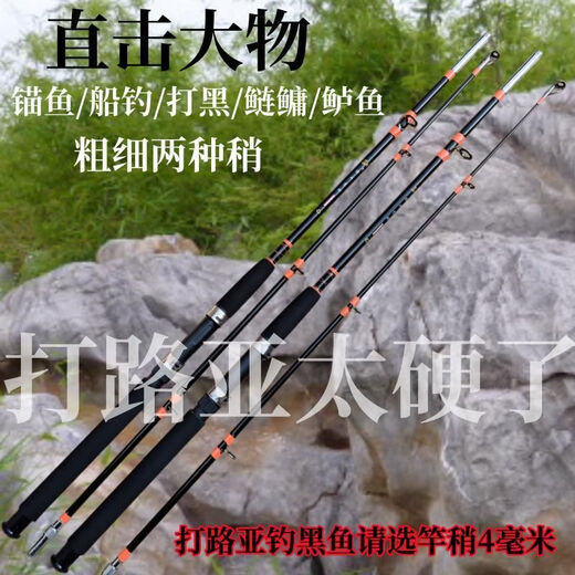 维诺亚锚杆实心锚鱼竿装全玻璃钢防爆实心路亚竿船钓竿 0.004m 实心锚竿竿稍 1.5米螺丝接口-单竿