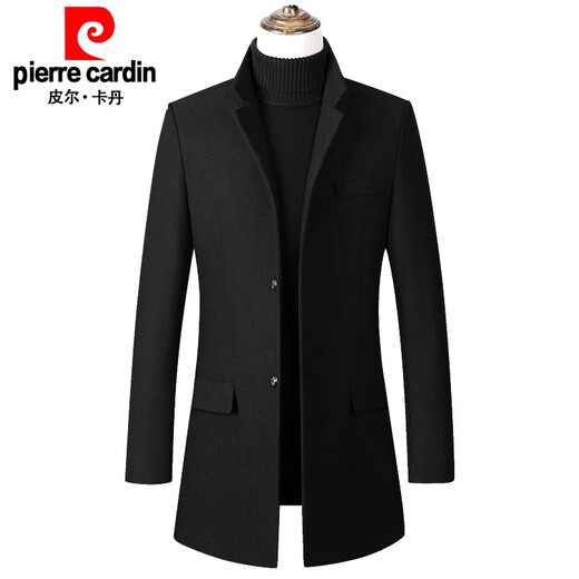 Pierre Cardin woolen windbreaker men's mid-length windbreaker autumn and winter British woolen woolen coat men's thickened cotton knitted 9002 cottoned and thickened gray 175/L