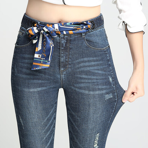 Cada vez que la ropa para mujeres de la primavera de primavera de microflares de primavera de los jeans para mujeres, los pantalones elásticos de las mujeres, las mujeres 9203 Blue oscuro 31