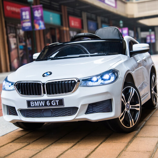 WORK BABY children's electric car BMW four-wheel drive authorized baby remote control four-wheel car children's toy car can sit on one-year-old gift, standard white dual-wheel drive + remote control self-driving