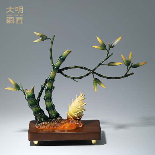 大明铜匠节节高升新中式铜竹子摆件升职乔迁开业礼品客厅办公室桌面父亲节