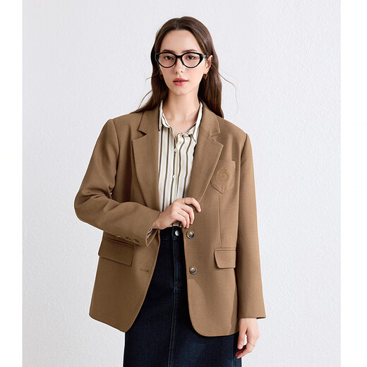 Betu women's autumn new suit twill texture college style suit jacket women 2409T69 Amber M