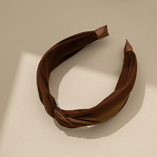 Chimera (CHIMERA) simple cross-contrast color headband for women wide-brimmed hair-pressing hair wash face outing headband coffee spelled caramel color birthday gift for girls