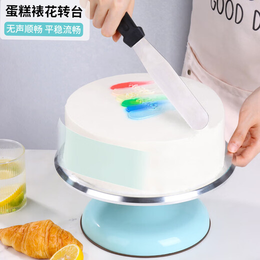 Baijie cake decorating table turntable baking tools aluminum alloy birthday cake household commercial special tools rotating anti-slip 10-inch decorating table