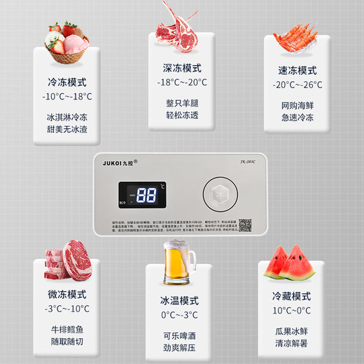 Xueshixi Commercial Kühlschrank Gefrierschrank Horizontale Kühlung mit großer Kapazität und Gefrierdoppelpurpulse Super großes Kupferrohr Gefrierschrank Doppeltemperatur Kühlschrank großer Kapazität Kühlschrank 828 Einzeltemperatur Kupferrohr-Upgrade-Modell (Länge 1,7 Meter)