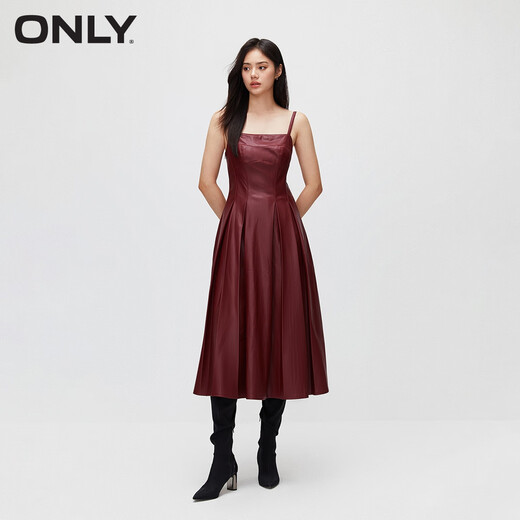 ONLY秋冬时尚休闲百搭纯色吊带百褶连衣裙女|12347Y001 HAZ檀木红ROSEWOOD_LEATHER23 XL 175/92A