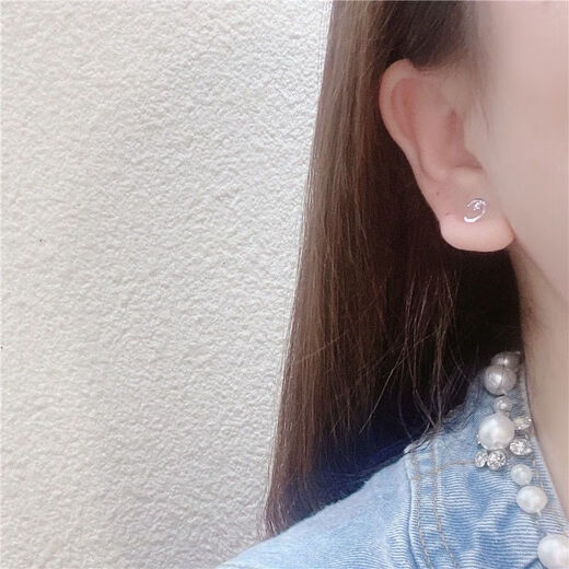 Nuomi Diary Earring Set, Simple, Compact, Plain Earrings, Design, Sleep-Free Earrings for Women, Silver Ear Care Set