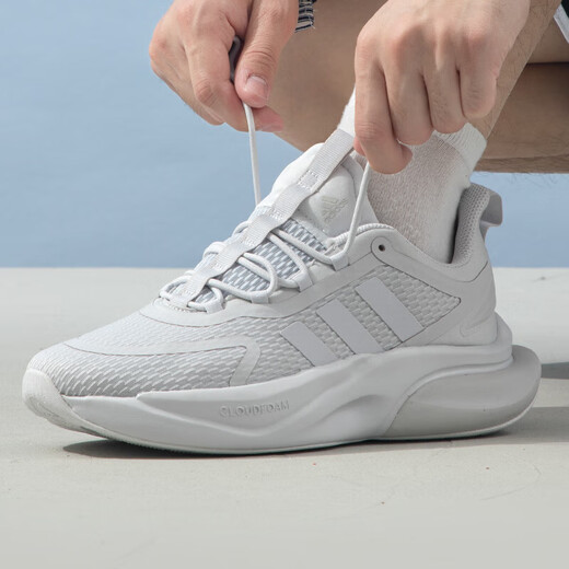 阿迪达斯 （adidas）男鞋夏季新款低帮透气耐磨运动减震训练轻便跑步鞋子 IE9766灰色 42