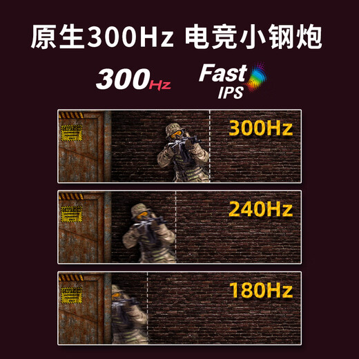 ViewSonic 24,5-Zoll nativer 300-Hz-High-Brush-FastIPS-Hardware-Low-Blue-Light-1-ms-E-Sport-PS5-Game-Monitor mit kleiner Stahlpistole VX2563-HD-PRO