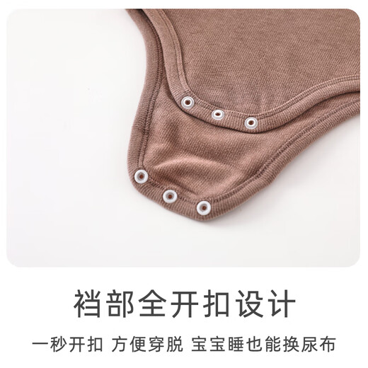 贝乐咿婴儿连体衣德绒包屁衣秋冬装宝宝三角内衣男女童保暖新生儿睡衣 6167-蓝灰 59cm 【建议1-3月体重8-12斤】