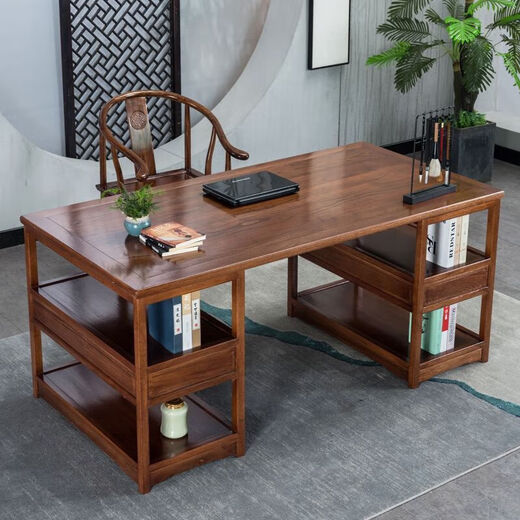 Chinese calligraphy table solid wood painting case calligraphy and painting table rosewood desk antique Chinese study desk writing desk log desk 1.3 meters single table golden rosewood