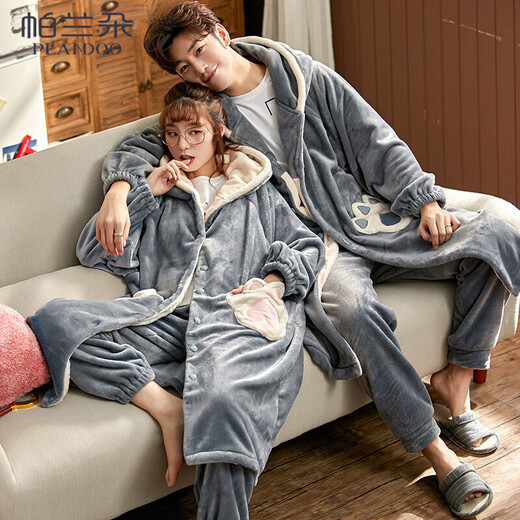 PALANDO CORAL TOOD COUPLE PAJAMAS POUR LES FEMMES EN AUTOMNEMENT ET HIVER LONG LONGES PAILONS DE NUITS MENSE MENSE COUPLE MECIL