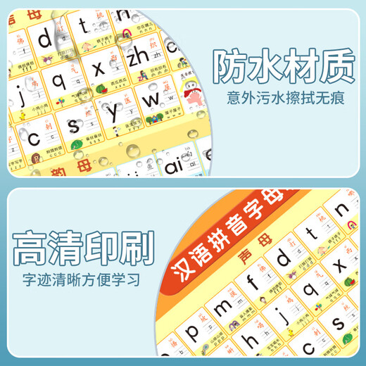 Yuan Chinese Pinyin Alphabet Wall Sticker Pinyin Training Formation Artefact Vowel Vowel First Grade's Early Education Scène [3 Photos] New Chinese Pinyin + Pinyin Syllables +
