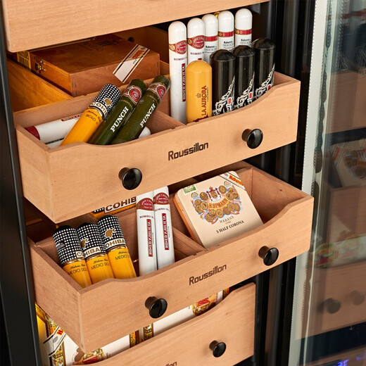 Roussillon Roussillon cigar cabinet, constant temperature and humidity cigar cabinet, custom cigar cabinet, H1200mm LCD WIFI Premium Edition Black 155L Pursuing high standards