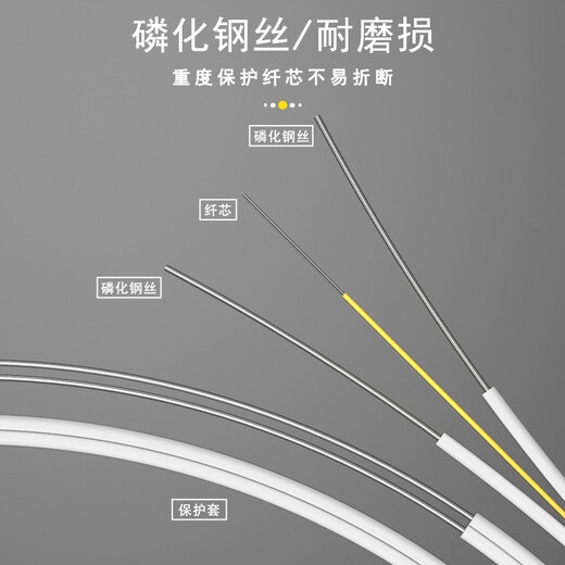 SK-LINK Telecom grade indoor fiber leather cable 1 core 2 steel wire single mode single core leather cable butterfly 50 meters fiber entry home mobile China Unicom fiber jumper SNGLSM-50M