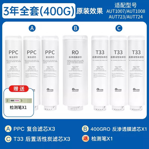 乐博维滤芯适配飞利浦净水器滤芯 AUT7000/AUT707/ AUT731/AUT714纯饮水机AUT1007/1008/4008/4009/723 适配飞利浦净水器AUT724滤芯 后置活性炭滤芯