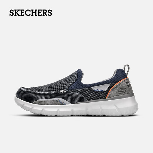 斯凯奇（Skechers）男鞋商务休闲鞋舒适一脚蹬轻便舒适时尚春季款复古帆布鞋