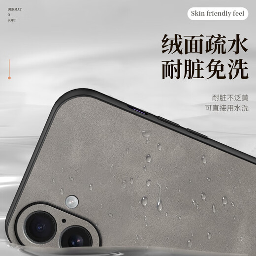 mlnew 苹果iPhone16Plus镜头全包手机壳保护壳苹果16Plus小羊皮手机套A3291防摔保护套5G 【海军蓝】配全屏高清钢化膜