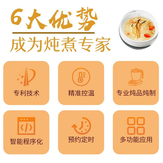 Jinhong bird's nest stew pot, special pot for stewing cordyceps, ceramic mini electric stew pot, cup, bottle, cordyceps steamer, travel high-end bird's nest machine artifact, one for 1-2 people, automatic, dazzling gold ceramic inner pot, 500ml + base 0.5L
