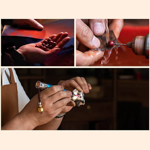 EVAIY Original Purple Gold Imperial Cinnabar Bracelet Women's Year Authentic Transfer Buddha Bead Bracelet Men's Birthday Gift 8mm Diameter Bead Imperial Sand Bracelet Length 15cm