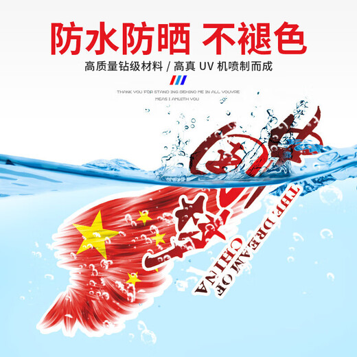 筌祁阙车贴划痕遮挡车身汽车贴纸遮刮痕贴画电动车个性拉花防水贴膜 china'梦20cm横款【一对装】