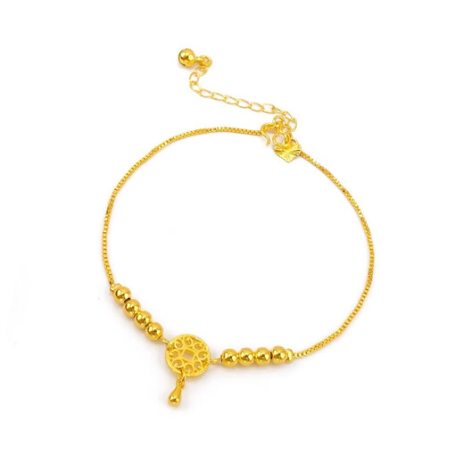 Tingbai K gold anklet new gold color bell anklet Japanese and Korean fashion women's dream catcher bell bead gold jewelry catcher