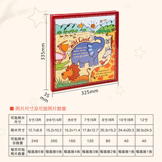 NCL Zhonglin [Hot Selling im Internet] DIY Homemade Coated and Pispised Album Book 40 Seiten Kinderalbum Blatt/Cartoon/Foto Album Fotobuch Sunshine Zoo Fle-6