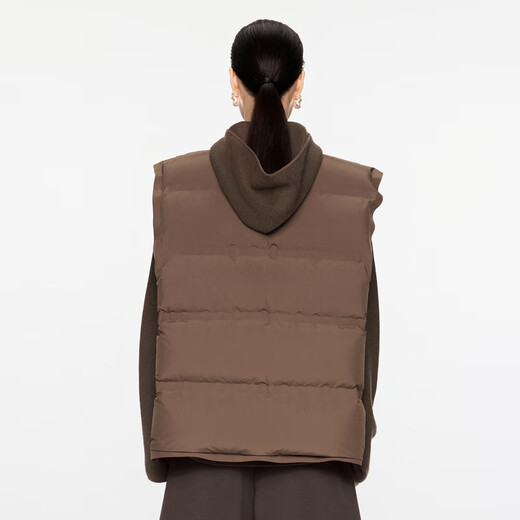 Jiangnan Buyi (JNBY) [Same Model in Shopping Mall] 24 New Winter Product Down Vest Women Loose Stand Collar Simple Casual Sleeveless 5O0C11730 209/Dark Brown XS