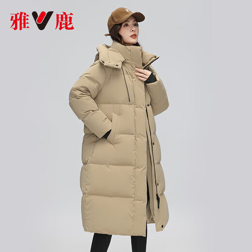 雅鹿羽绒服女冬2025年新款长款过膝时尚休闲加厚防寒保暖外套