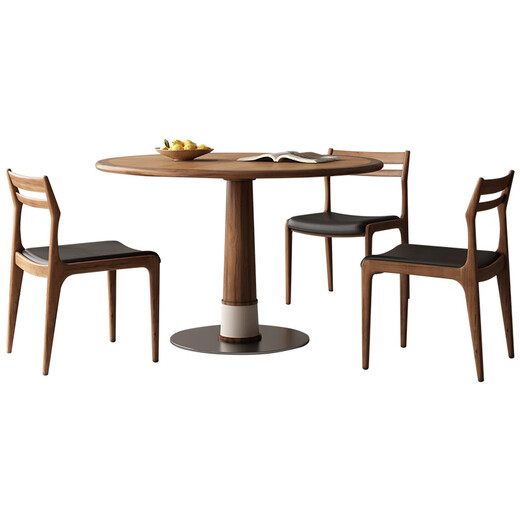 Gaodemeju staatlicher Zuschuss/Bambus-Libelle Massivholz-Esstisch Retro runder Esstisch Massivholz runder Esstisch kleiner runder Tisch 90 runder Tisch + CY-844*4