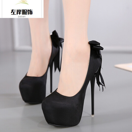 Hentian Tall Transvestite Cross-dressing Sexy Men's Cross-dressing High Heels YP Blue Frosted Surface 16cm -2 37