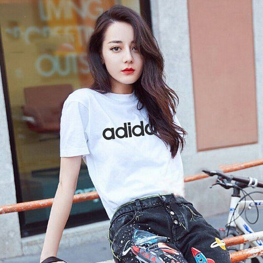 
Adidas neo men's and women's summer new product couple's short-sleeved casual breathable and comfortable round neck T-shirt HC9742 brown/same style 2XL