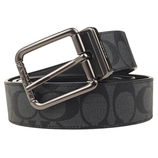 CoaCH (COACH) Men's Business and Casual Presbyterian Belt Pin-buckle Belt Gift 1283QBMI5 Black Gray 128cm 115cm