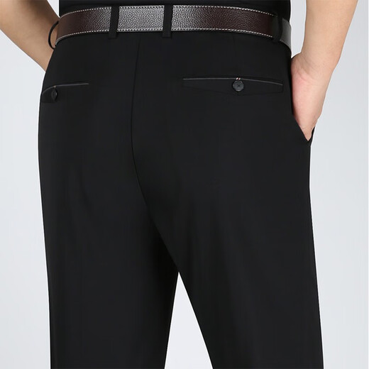 Junxinniao (junxinniao) sommer dünne dünne mittlere und ältere Freizeithosen hohe Taille losen Nicht-Eisen-Anti-Falten-Businesshosen Gerade Stretch Men's Hosen 687# Blau Größe 34 = 2 Fuß 7 Taillenumfang