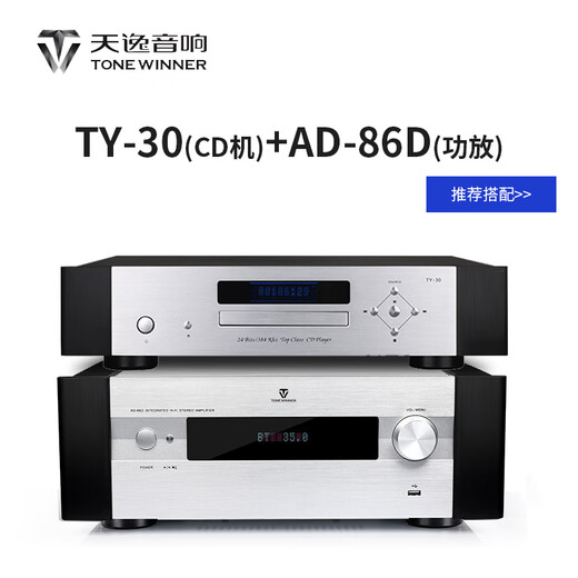 天逸(Winner)AD-86D多功能超甲类家用功放机大功率发烧级HiFi功放音响套装2.0高保真数字功放 AD-86D+童笛3号
