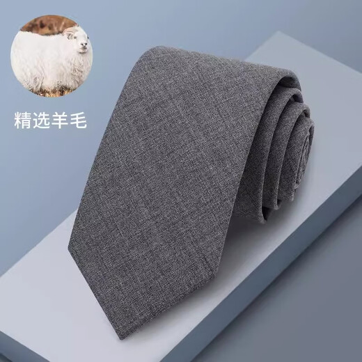 Lsiakt Wolle Krawatte Herrenmänner für formale Kleidung Businessanzug grau professionell bester Mann lässige Herrenkrawatte ohne Knoten grau [Zipper -Krawatte + Krawattenclip]