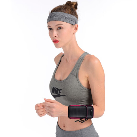 Jierufeng arm mobile phone bag, running bag, sports mobile phone arm bag, men's and women's mobile phone case wrist cover, mobile phone bag arm cover, wrist bag, waterproof arm strap, running arm bag, Apple arm bag, sports bag, plaid black (available for 7-inch mobile phones)