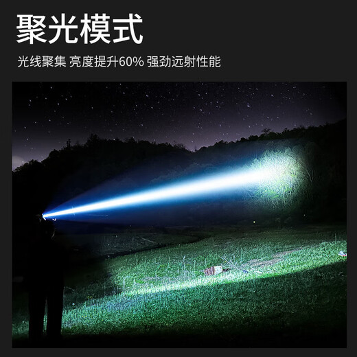 Er Jiagong Nachtfischerei-Scheinwerfer Hight Lading Lading Hell Head montiert im Freien Taschenlampe Bergbau Licht Spezielle Induktion ohne Erfassung 9900W100 Stunden USB Direct Lading Single Lithium