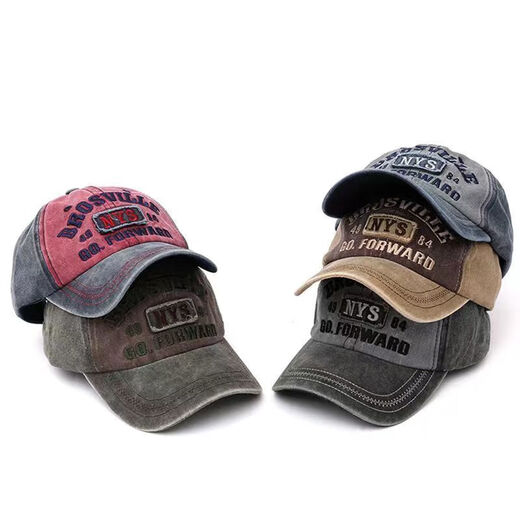 Hualiuyi Aomei Lehuo new cowboy hat men's hat washed and distressed duck bill outdoor fashion personality baseball sports cap navy blue adjustable