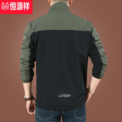 Hengyuanxiang Plus Velvet Jacke für Männer im Herbst und Wintermänner plus Velvet Casual Jacket für eine neue Casual Plus-Samtjacke für Männer in vielseitig und einfacher 9896 [Grauschwarz] plus Samt L.