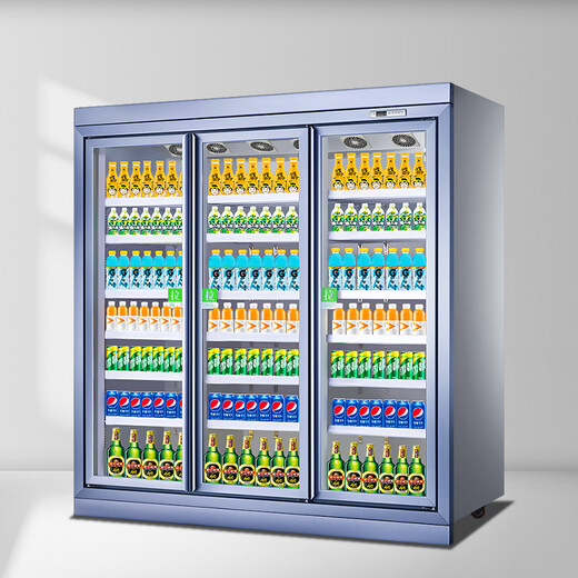 Bingsman (BSM) Meiyijia freezer supermarket split beverage cabinet commercial plug-in refrigerated display cabinet air-cooled convenience store four-door refrigerator vertical beverage display cabinet front and rear five-door split 3280*830*2100
