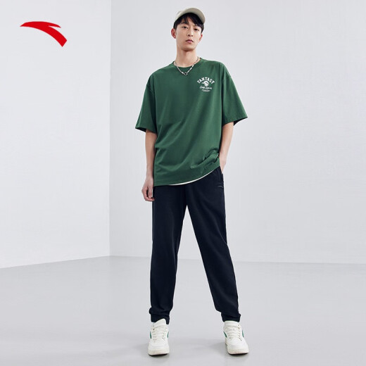 安踏（ANTA）卫裤运动裤男士夏直筒收口户外休闲宽松运动长裤子 基础黑-1 3XL /190