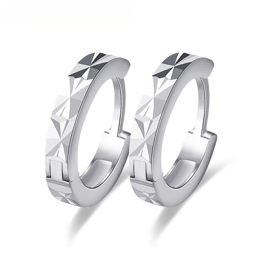 Nilan platinum earrings PT950 earrings for women with platinum carvings PT999 platinum earrings circle earrings PT950 platinum earrings pair about 1.2g + certificate