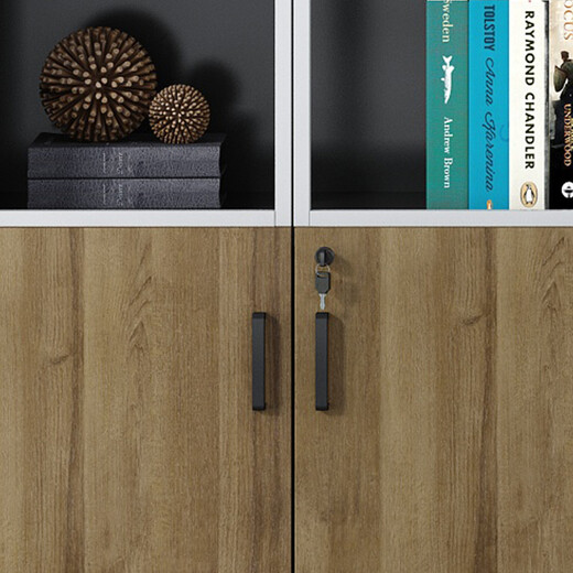 ZHONGWEI File Cabinet Staff Cabinet Bookcase File Cabinet Plate Glass Storage Wooden Office Cabinet Information Cabinet Three Doors 1.2 Meters