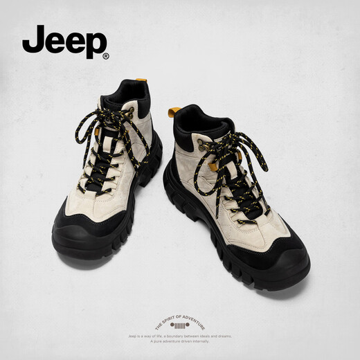 Ботинки Jeep Martin. Женские новые осенние и зимние ботинки для походов и альпинизма 2025. Рабочие ботинки на толстой подошве. Бархатные короткие сапоги в британском стиле. Черный, серый 36