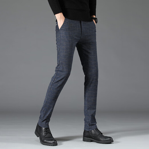 Hongkong König Ama Hosen Herren High-End-Casual Hosen Herren schlanker und vielseitiger gerade Hosen trendy und elastisches Geschäft Herren Sporthosen 688 Blau reguläre 32 Größen [2 Fuß 5 / geeignet für 140-150jin [Jin gleich 0,5 kg]]