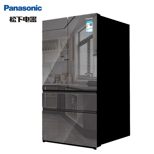 Panasonic NR-W61TGZ-XM 618L mirror French multi-door refrigerator first-class energy efficiency inverter, agate black, home smart frost-free, automatic ice making