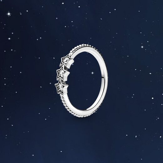 PANDORA Moment of Stars Ring, Dream Stackable Couple Ring, Silver Versatile Birthday Gift for Girlfriend